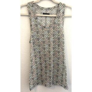 Rag & Bone Tissue Weight Women’s Tank Top M Grey Pink Geometric Print Sleeveles